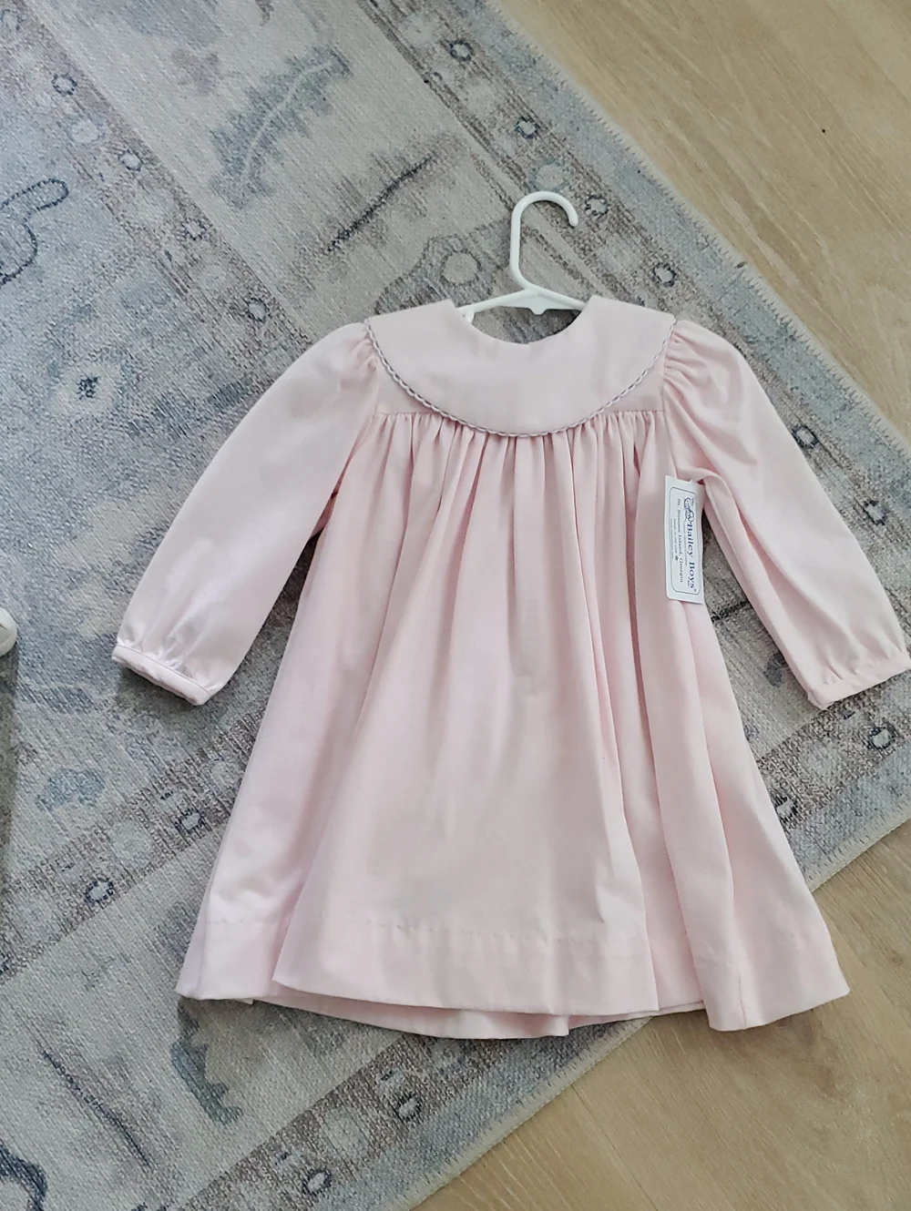 NWT The Bailey Boys Light Pink Long Sleeve Classic Collared Dress Sz24m